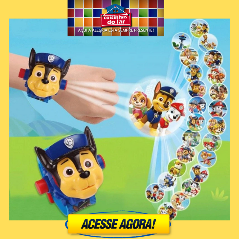 Relógio Patrulha Canina com Projeção 3D